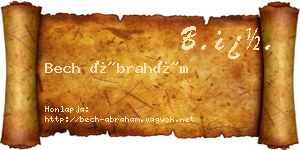 Bech Ábrahám névjegykártya